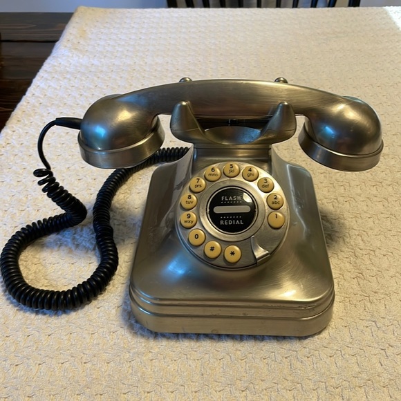 Grand Phone Other - Vintage Grand Phone Push Button Flash Redial Matted Metallic Silver